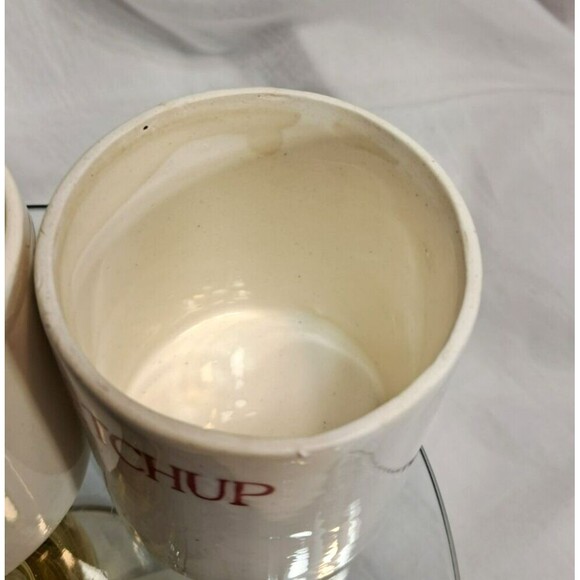 Vintage 60's Kitchen King Condiment Set Jam Jelly Ketchup Mustard FLAW - Picture 10 of 12